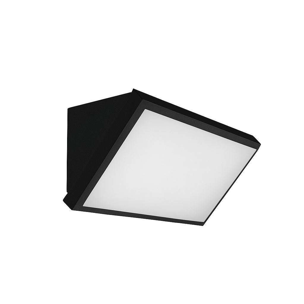 Aplique 12w 3000K LBD0160-12 IP-65 PC 265X120X81mm negro