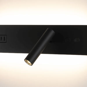 Aplique 12w LCG1210FC multi funcion negro con puertos USB y C-USB 2.1amp 5v