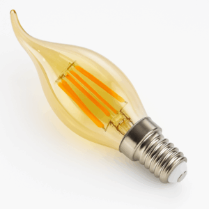 Bombillo 3000k 4W E-12 VINTAGE T/VELA CA-35 B70157 dimiable 110V-130V ROOMLUX AMBAR