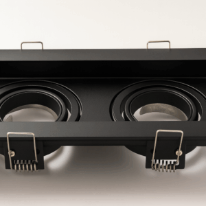 Emp. basc. GU-10 TS71S-2 BK # DOBLE reces. ( NEGRO) 175*85 (185*100*38) ALUMINIO