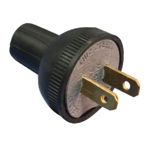 Enchufe de goma sin tierra de 2 polos 110V color negro