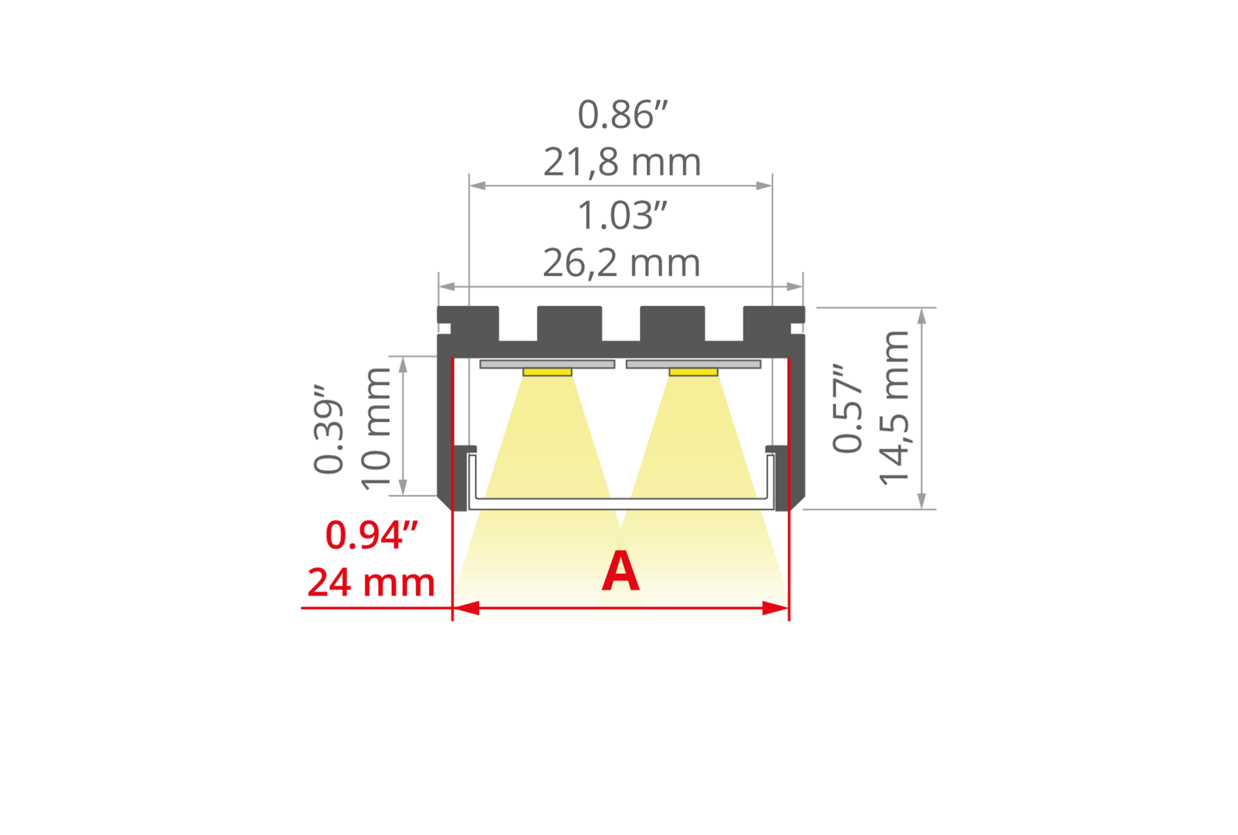 Perfil A00758_2 gris GIZA-LL aluminio KLUS - Imagen 2