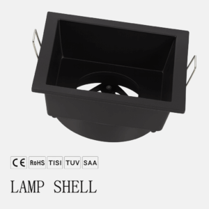 EMP. FIJA # CS43S GU-10 RECES. BK (NEGRO) # 75 mm (85*85*47mm) ALUMINIO EVOLIGHT