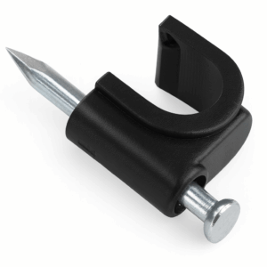 GRAPA ELECT.PLAST. 11MM NC-3.5N GRIS CON CLAVO DE ACERO