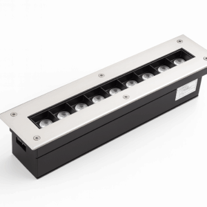 Empot. piso 9w 3000k BY-M6003 300X90 mm lineal 85-245V IP-65 30º jardin.