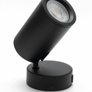 Foco superf. GU-10 TS205B BK NEGRA 55*150 mm ALUMINIO EVOLIGHT