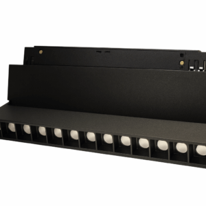 Foco mag. riel 220 mm 12 w basculante recesada 24º, magnetico 48v DC 3000K