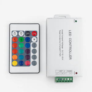 Controlador remoto 144w 24 botones ALUMINIO P/CINTA RGB DC12V 12A