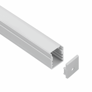 Perfil U gris 15 x 15 x 3 mt de aluminio con diffusor