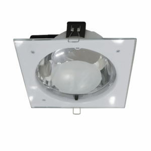 Emp. AHORRO 8" C/CRISTAL SUSPENDIDO CUADRADA INOX