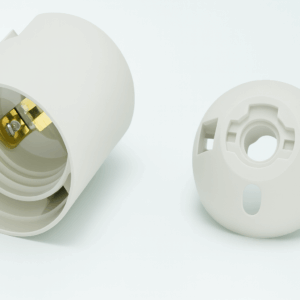 ZOCALO DE BAQUELITA E-27 C/ROSCA 1/8 BLANCO EUROPEO